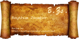 Beythum Zsombor névjegykártya